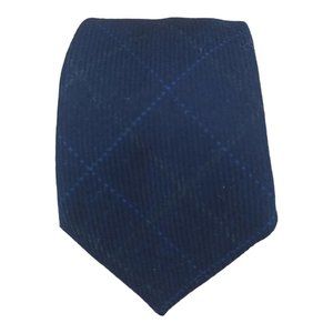 FRANCO BASSI Navy Plaids & Checks Pure Wool Tie ITALY 62"/ 3.7" EC